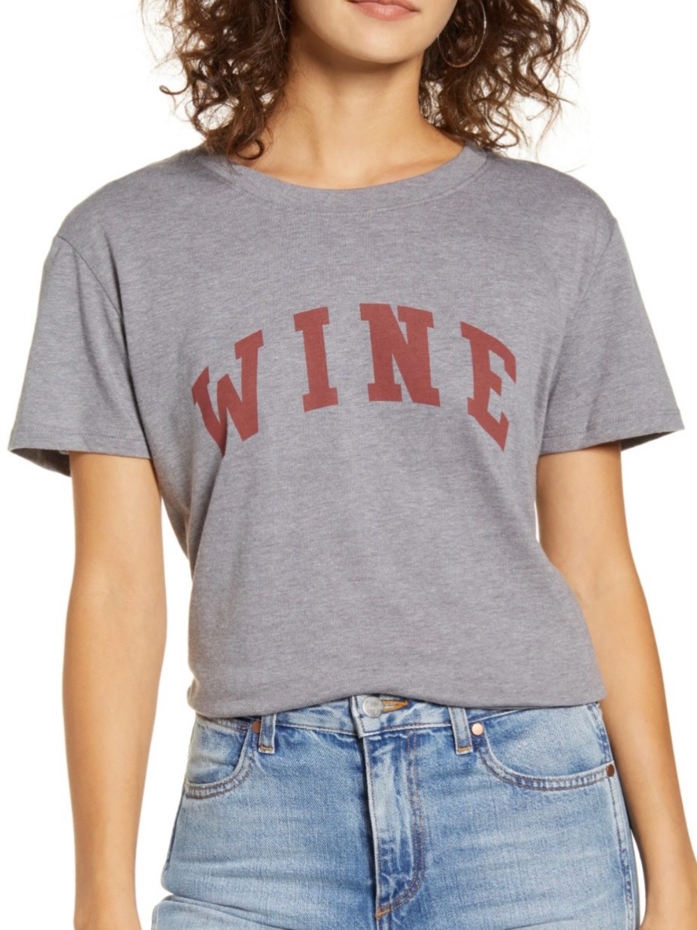Sub_Urban Riot "WINE" Graphic Tee Heather Gray Varsity Letters Size XS